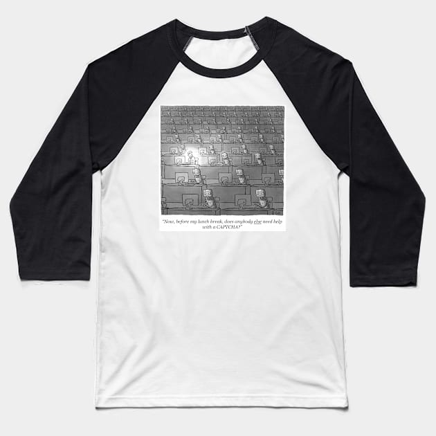 Robo Captcha Baseball T-Shirt by Tyson Cole